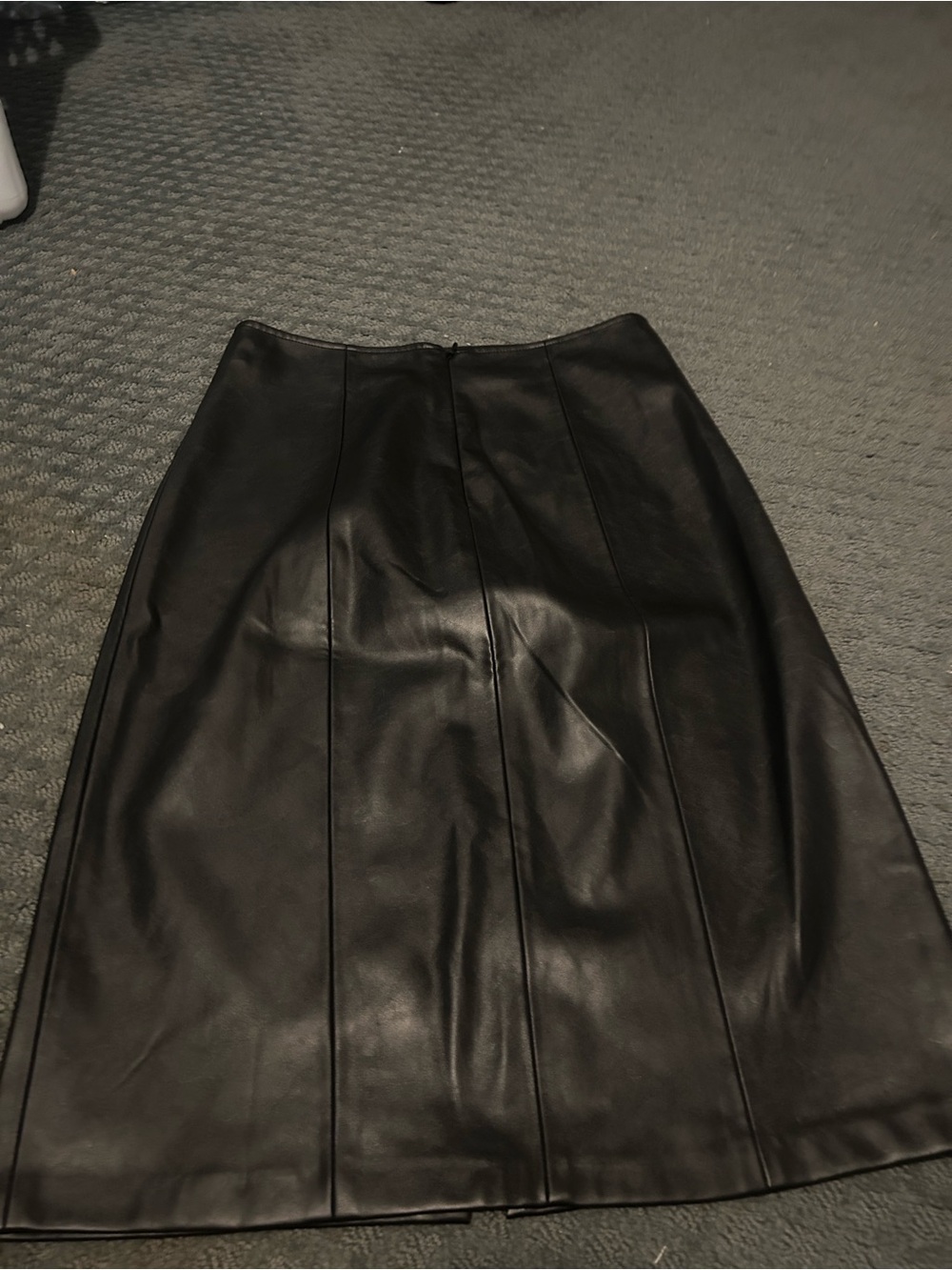 Tahari Black Faux Leather Panel Pencil Skirt